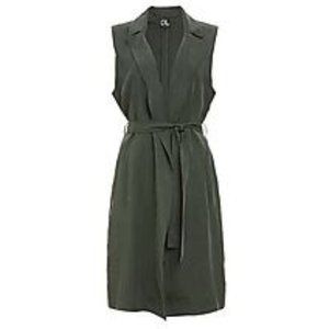 Olive green long vest